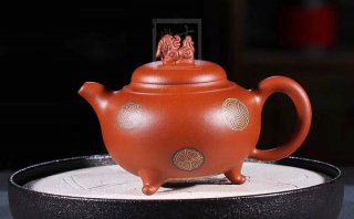 《獅韻》紫砂壺全手工茶壺老師小紅泥，絞泥（段泥、紫泥、綠泥等）壺