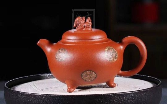 《獅韻》紫砂壺全手工茶壺老師小紅泥，絞泥（段泥、紫泥、綠泥等）壺