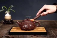 《金絲石瓢》宜興紫砂茶壺工藝美術師保真純手工紫泥石瓢
