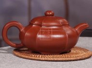 《菱意》宜興紫砂壺高級工藝美術師手工貴妃紅朱泥大彬六方