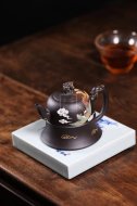 《龍鳳呈祥》宜興紫砂壺高級工藝美術(shù)師手工茶壺茶具稀有是黃泥創(chuàng)新壺