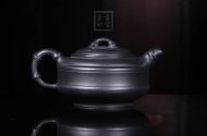 《雙線竹鼓》宜興紫砂壺工藝美術師手工茶壺茶具石黃泥雙線竹鼓
