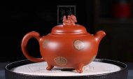 《獅韻》紫砂壺全手工茶壺老師小紅泥，絞泥（段泥、紫泥、綠泥等）壺