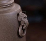 《汲古茶倉(cāng)雙耳獸首》宜興紫砂壺名家全手工青段泡茶壺茶具家用