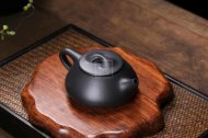 《景舟石瓢》宜興紫砂壺助理工藝美術師手工黑料石瓢茶壺茶具