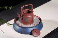 《新竹提梁》紫砂茶具茶壺工藝美術師純手工新竹提梁底槽青