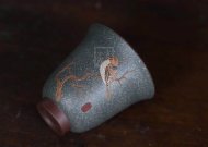 《琴瑟對杯》宜興紫砂壺作品全手工紫泥