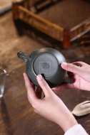 《歲寒三友》紫砂壺工藝美術師全手工純制壺綠泥
